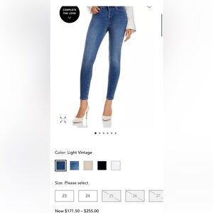 L'AGENCE Margot High-Rise Skinny Jeans in Prime Blue Vintage Size 30